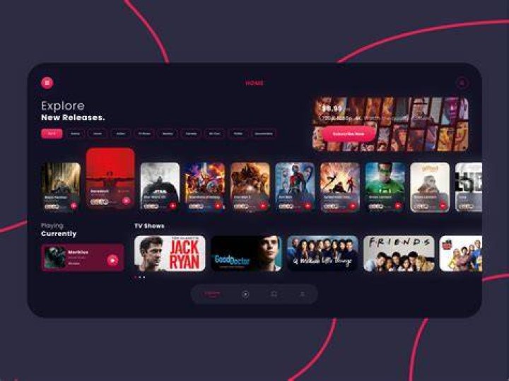 Streaming app interface design