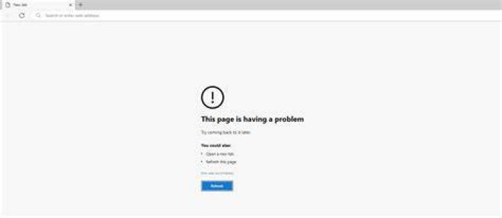 Browser showing website loading error